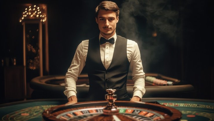 obabet live dealer table displayed on mobile phone screen
